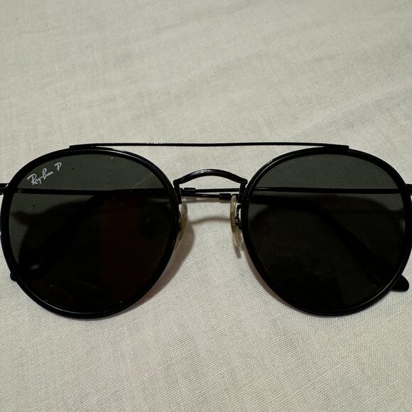 ⭐️ Ray-Ban Round Double Bridge in Black, pre-owned, excellent condition